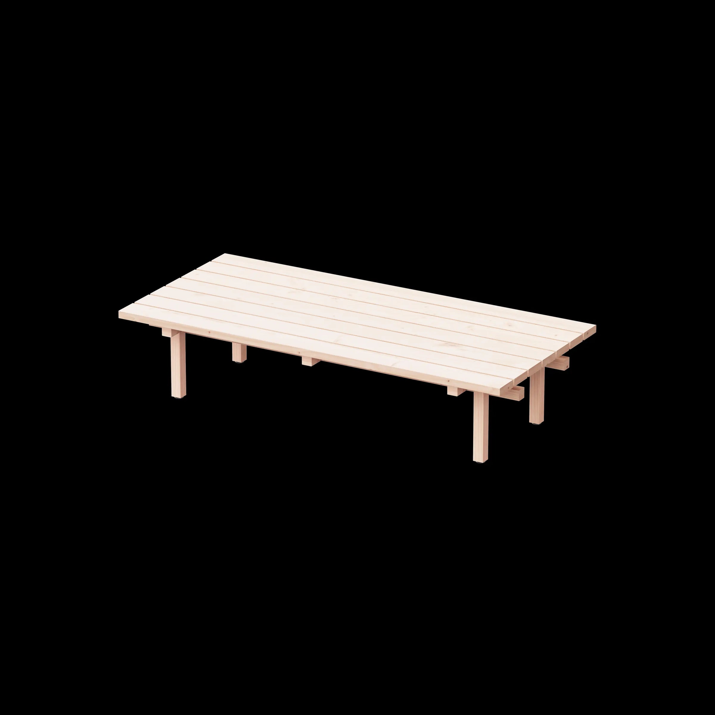 初夏のテラス・ウッド デッキ ラウンジセット（105° LOUNGE CHAIR + CENTER TABLE HALF - Kobo Lounge Series）